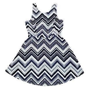 EC MAURICE'S SLEEVELESS ZIGZAG & POLKA-DOT DRESS W/ OPEN BACK SZ. XL